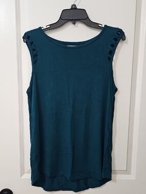 Maurices Teal Ladder-Shoulder Sleeveless Tank